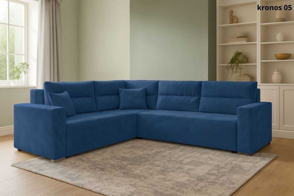 NAROŻNIK z funkcją spania ROGÓWKA rozkładana LUNO pojemnik PRODUCENT