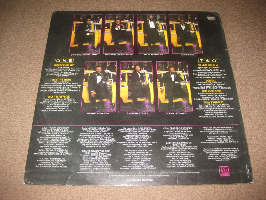 Vinil LP 33 rpm dos The Temptations "Reunion"