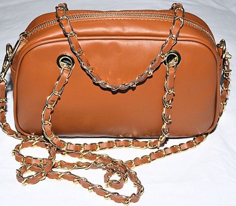 Massimo Contti torebka kuferek skóra naturalnaa