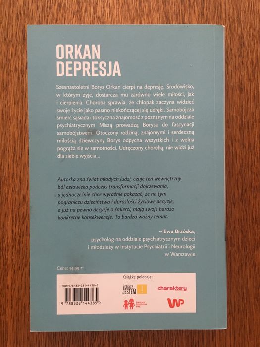 Orkan depresja ksiażka NOWA