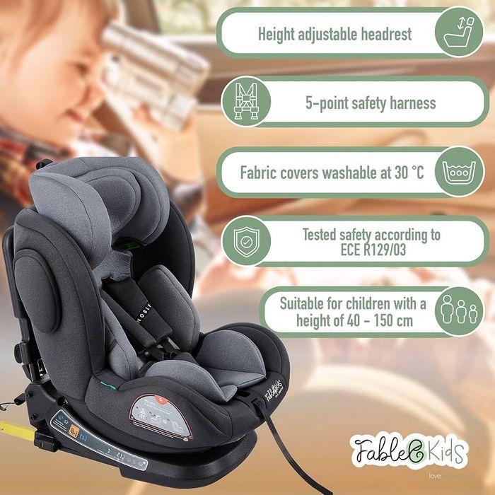 Fotelik samochodowy FableKids Isofix- defekt powystawowy