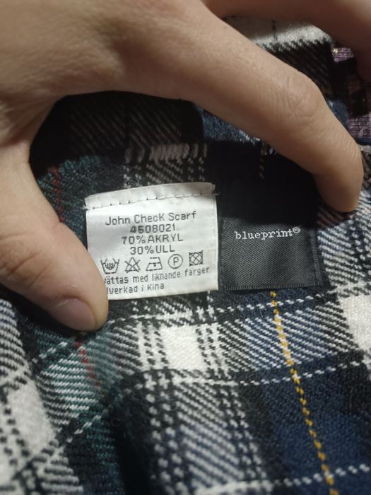 Клетчатый шерстяной шарф(blueprint)