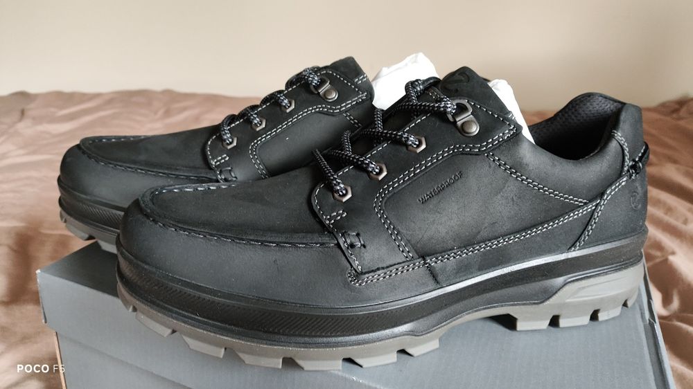 Ecco Rugged Track czarne skórzane wodoodporne buty rozm 44 jak 44
