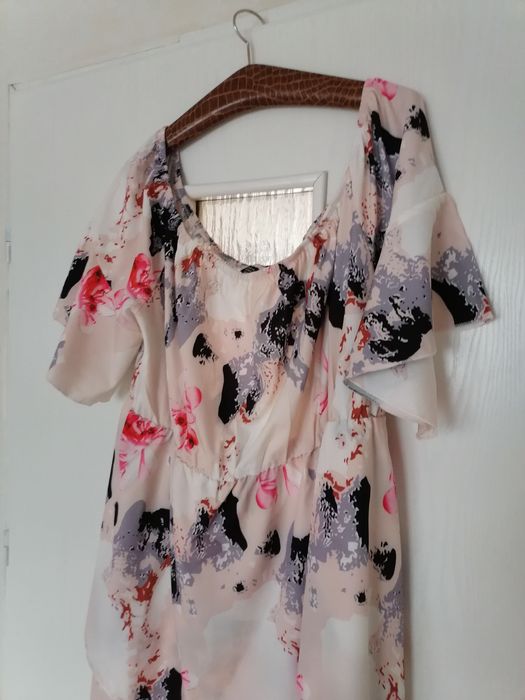 Elegancka sukienka kwiaty hiszpanka wesele komunia 48/50