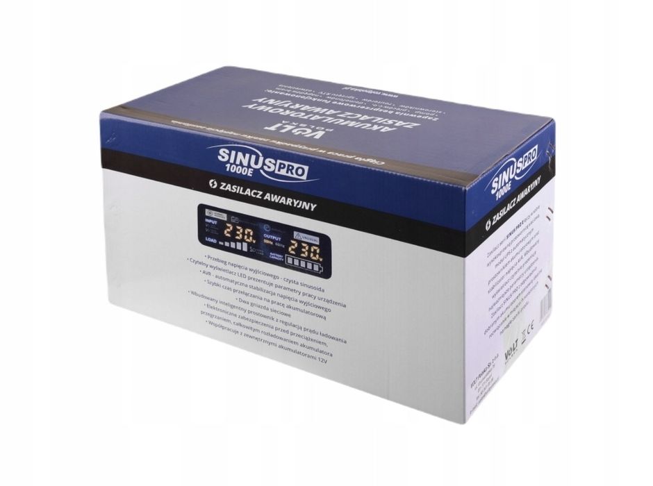 Volt 1000W zasilacz ups, przetwornica napiecia - zestaw z akumulatorem