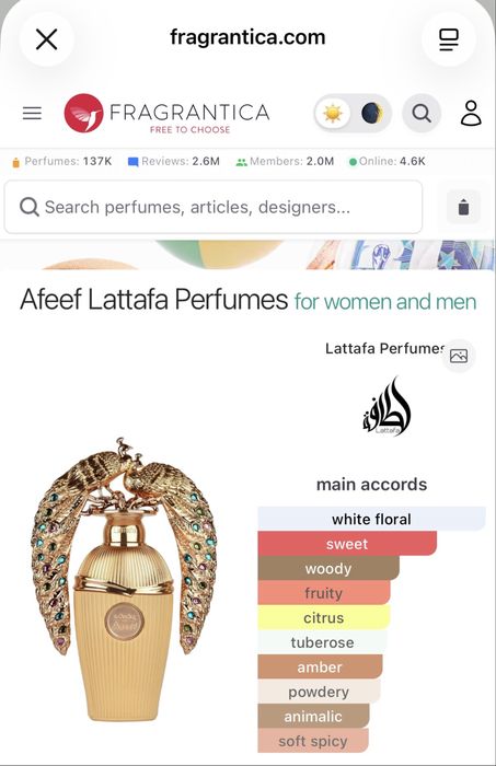 Perfume Lattafa Afeef, EDP 100 ml