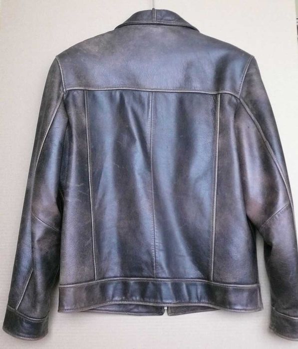 Klasyczna kurtka skórzana (prawdziwa skóra) pilotka biker katana