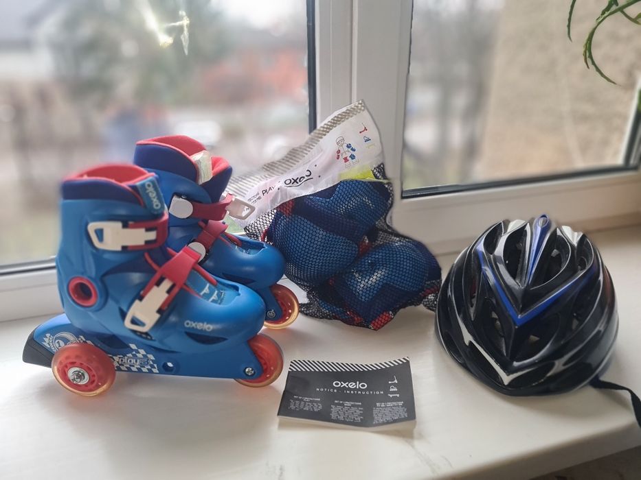 Ролики дитячі 26-28 р. до 20 кг,з протекторами та захисним шоломом