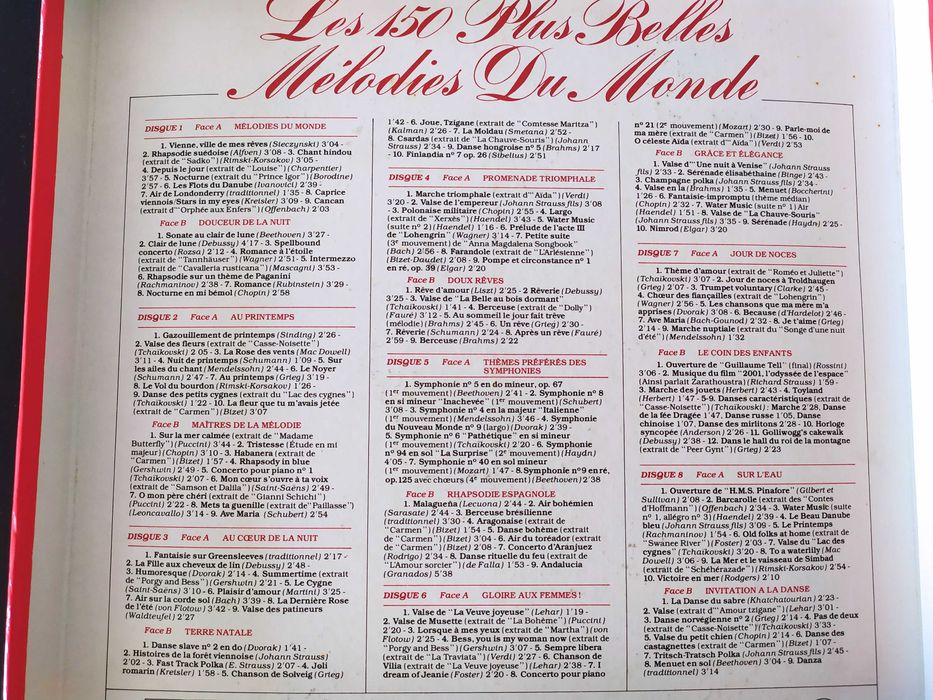 8 discos vinil - As mais belas 150 Melodias do Mundo