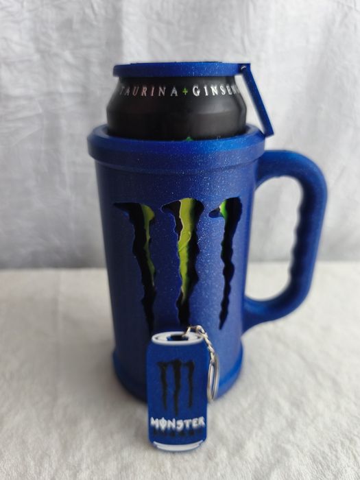 Caneca Monster Azul Purpurina + Acessórios
