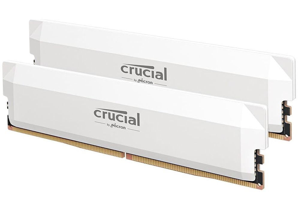 Pamięć RAM Crucial Pro DDR5 DIMM Kit 32GB (2×16GB) 6000MHz CL36 XMP/EXPO White (CP2K16G60C36U5W)