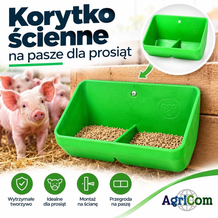 Korytko ścienne na pasze dla prosiąt