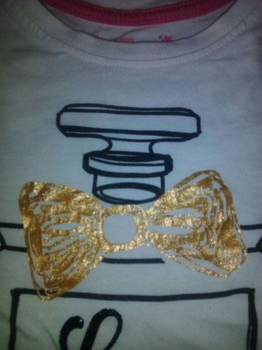 Bluzka bluzeczka r 86/92 ze złotą kokardą