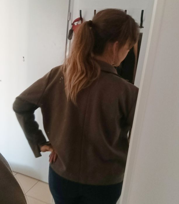 Kurtka Bomberka zamszowa khaki L
