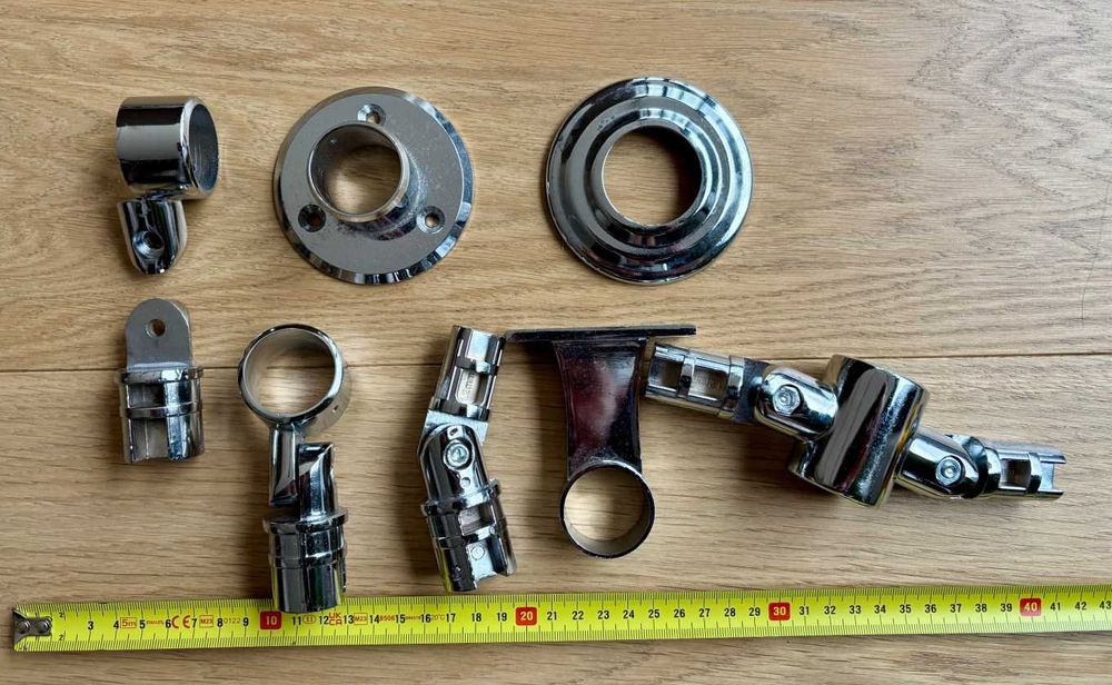 Elementy systemu Shopline stal chromowana balustrada