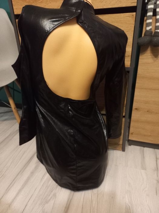 Seksi mini sukienka z ekoskórki S Stan jak nowa