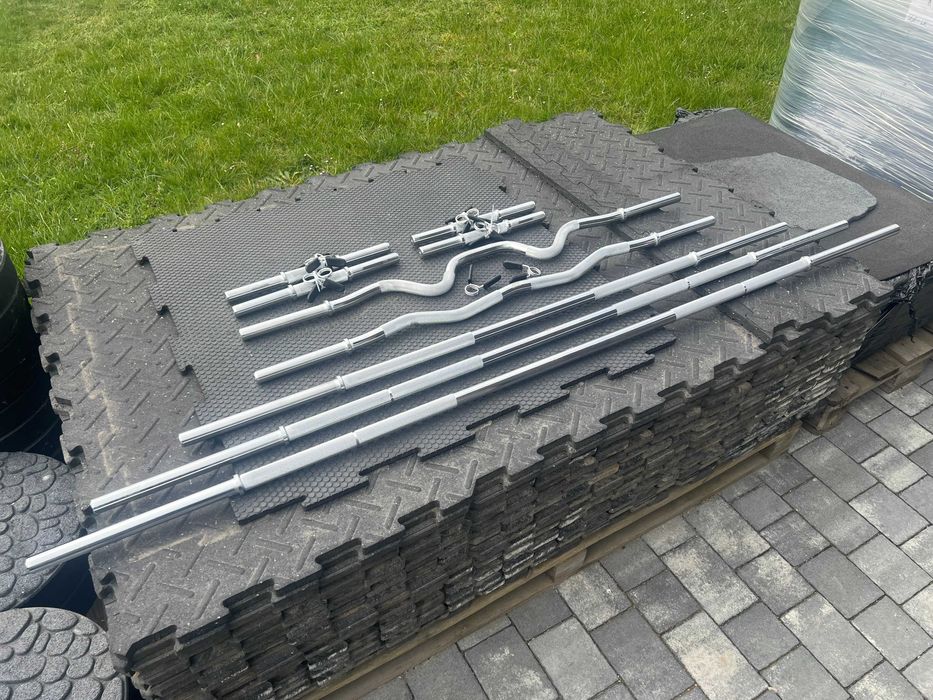 Gryf prosty krótki gładki chromowany SFF 2x 36cm 28mm + zaciski sprężynowe