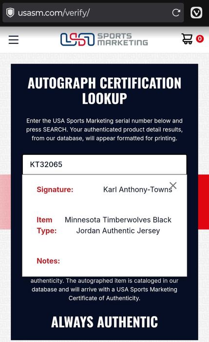 Karl-Anthony Towns Minnesota Timberwolves NBA koszulka autograf JSA