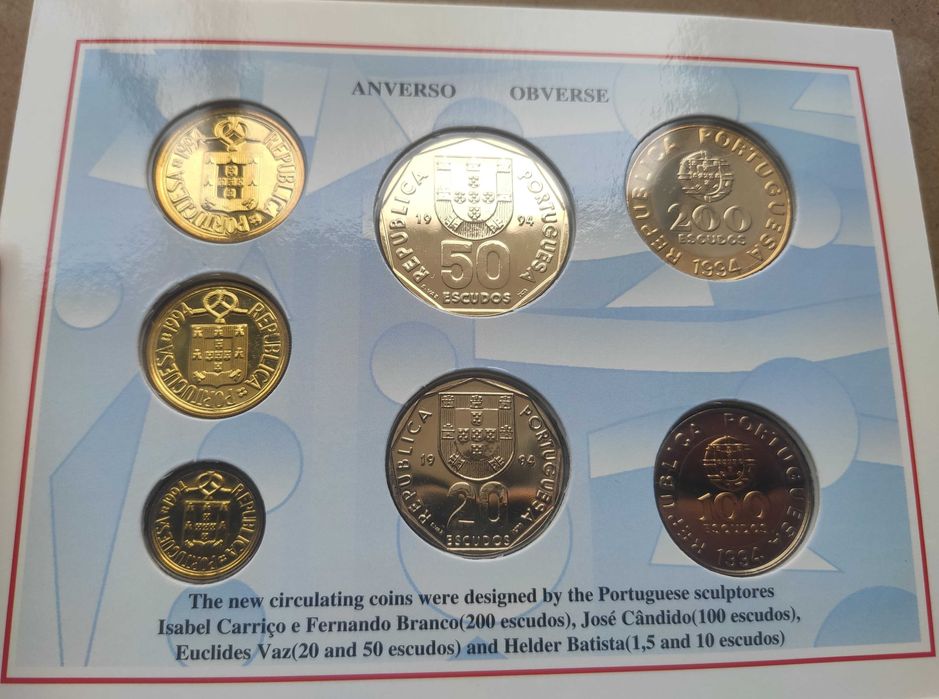 Moedas Escudos em carteira BNC 1994
