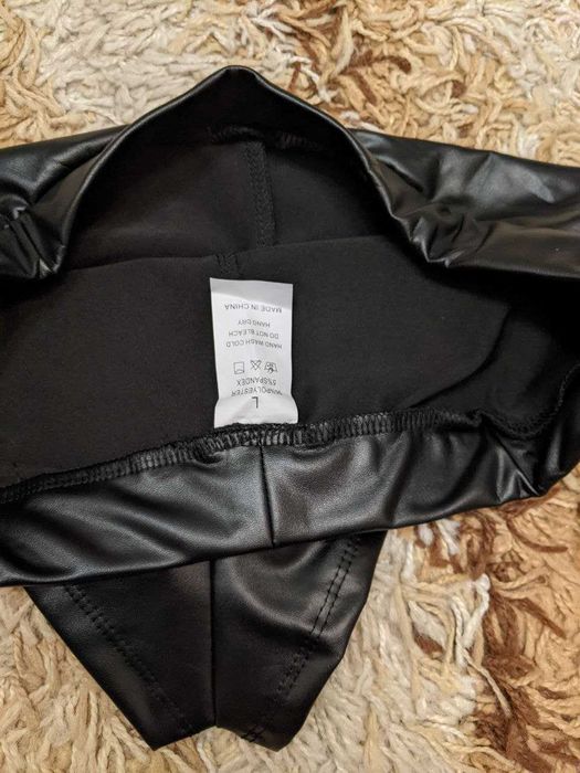 Шорты - трусики Латекс лаковая кожа Чорні лакові шкіряні шорти S-L