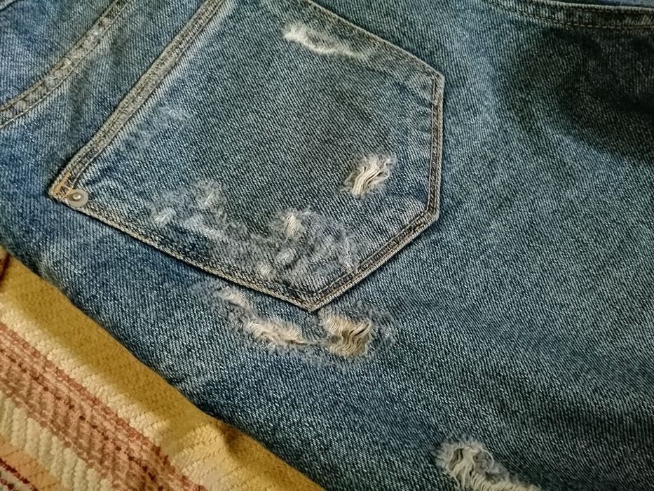 ZARA _ nowe spodnie dżinsy Ripped jeans boyfriendy mom fit vintage
