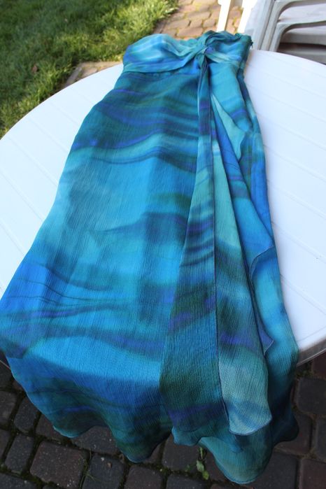 Coast maxi sukienka na gorsecie rozmiar 36 turskus niebieski