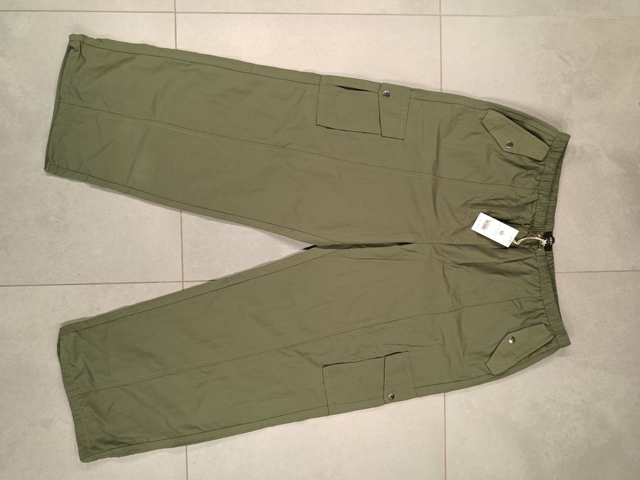 Duże spodnie męskie Next nowe z metką roz. XL dla wysokich 188-195 cm luźne nylon 100% bojówki