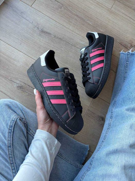 !!WOW!! Adidas Superstar Black Pink Thread | 36 37 38 39 40 41