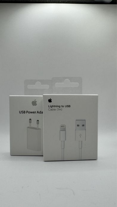 Oryg. Ladowarka Adapter 5W Iphone + Oryg. Kabel Ligthning-USB A 1 M