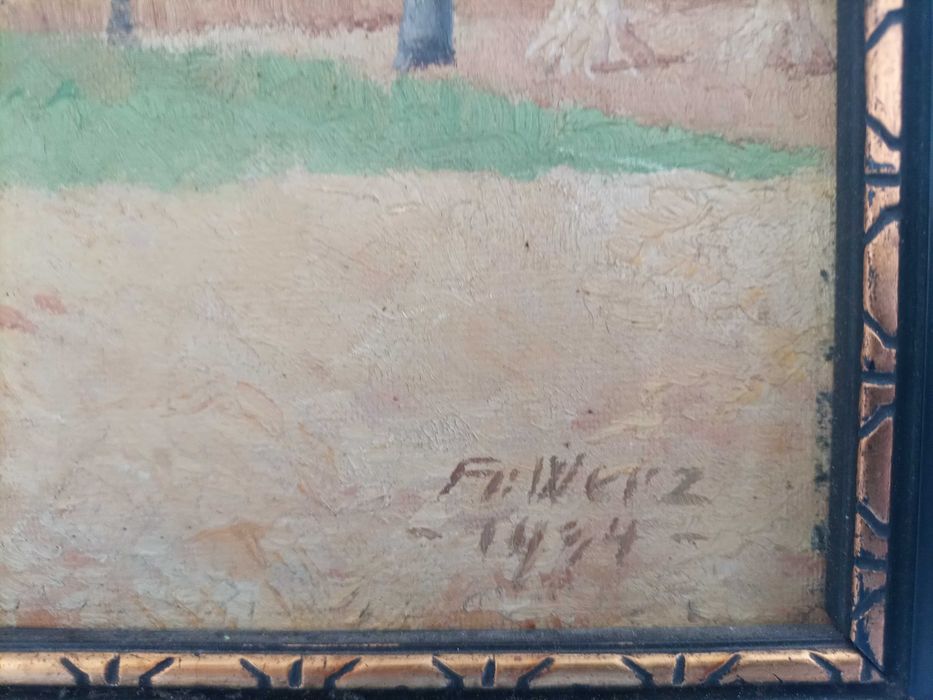 F.Werz Obraz olejny na desce 1934