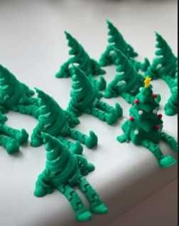 Міні новорічна ялинка-спіраль з ніжками - 3D-декор