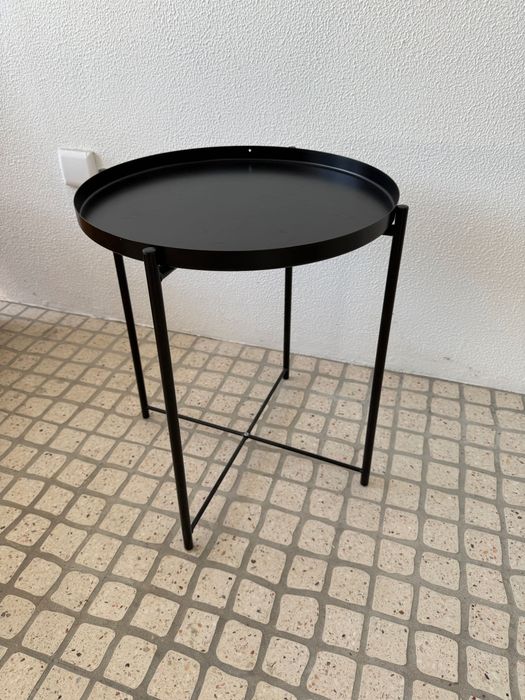 MESA APOIO PRETA com 2 Tipos de Tampo IKEA - Bom Estado