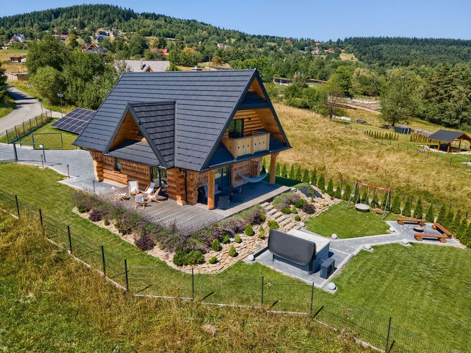 Domek w górach balia JACUZZI SAUNA KOMINEK chata na wakacje dom góralski naweekendy gorąca bania