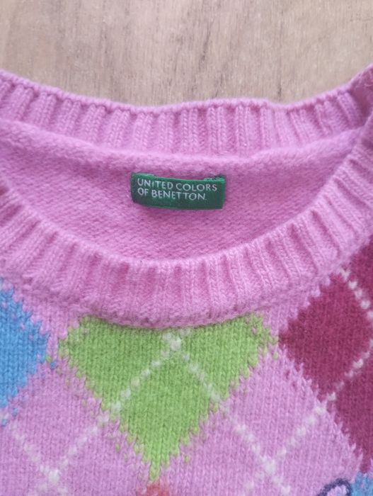 Sweter kamizelka Benetton wełniany 140