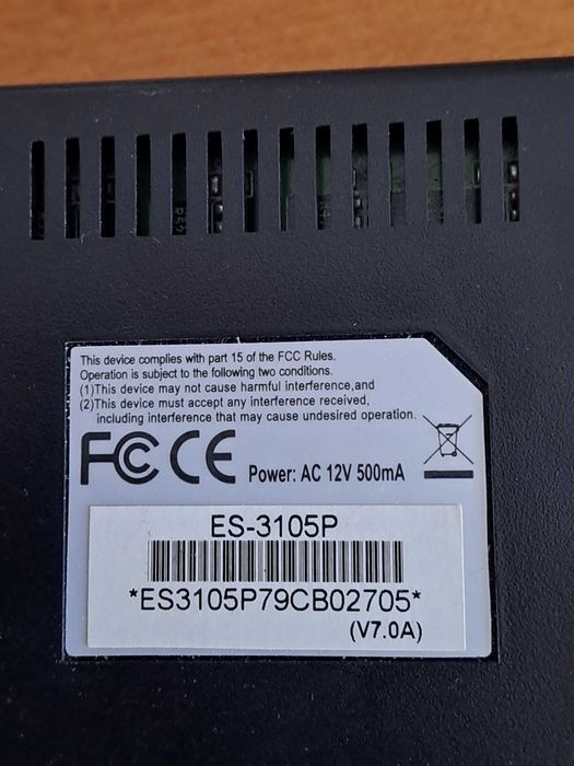 Przełacznik sieciowy swich Edimax ES-3105P 5 porty używany