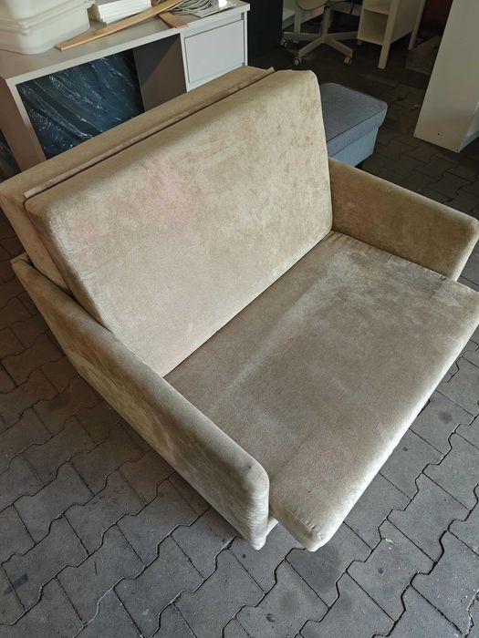 Fotel rozkładany hotelowy 90x190 | Skaj zamszowy plamoodporny