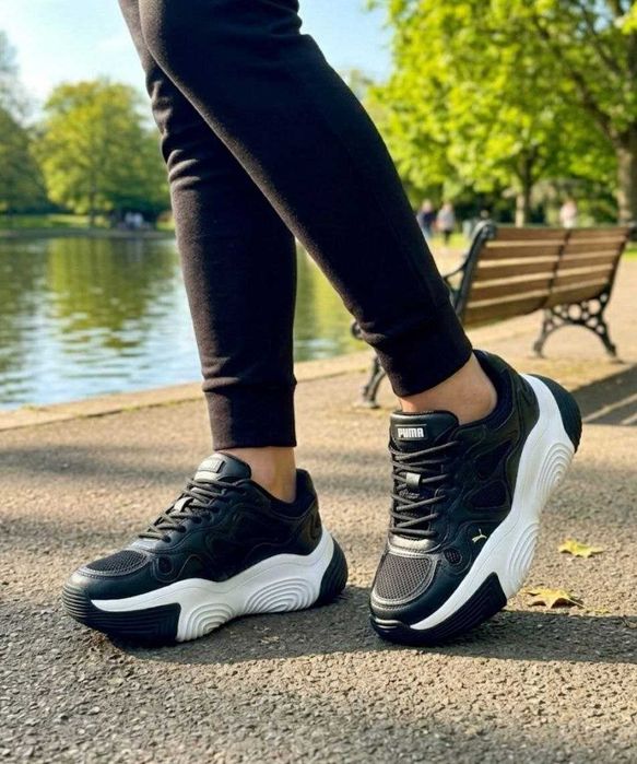 Жіночі весняні чорні кросівки Puma/натуральна шкіра/демісезонні/пума