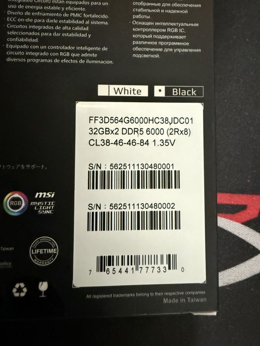 Memórias RAM DDR5 TeamGROUP T-Force DELTA RGB 2x32GB DDR5 6000MHz CL38 Novas