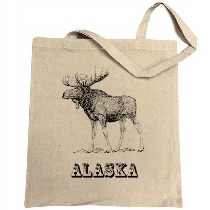torba na zakupy nadruk łoś alaska