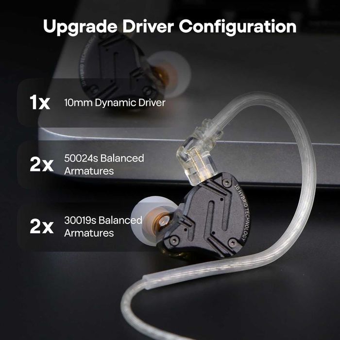 Навушники KZ ZS10 PRO X HiFi гібридні 1DD 4BA наушники