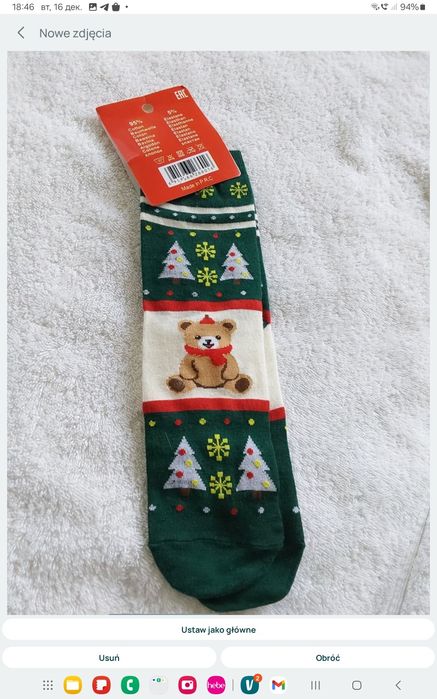 Skarpetki Świąteczny Nowy z metką