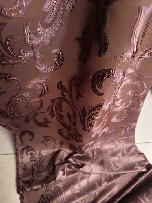 zasłony z metra BRĄZOWE Hafty, szer 150 cm DOBRA CENA