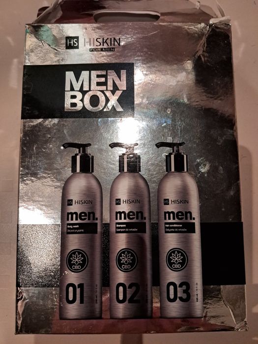 Zestaw kosmetyków dla mężczyzny hiskin, żel pod prysznic, szampon, odż