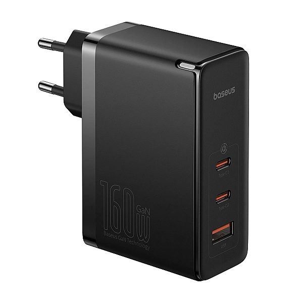 Ładowarka sieciowa GaN Baseus GaN5 Pro 2x USB-C / USB-A 160W - czarna