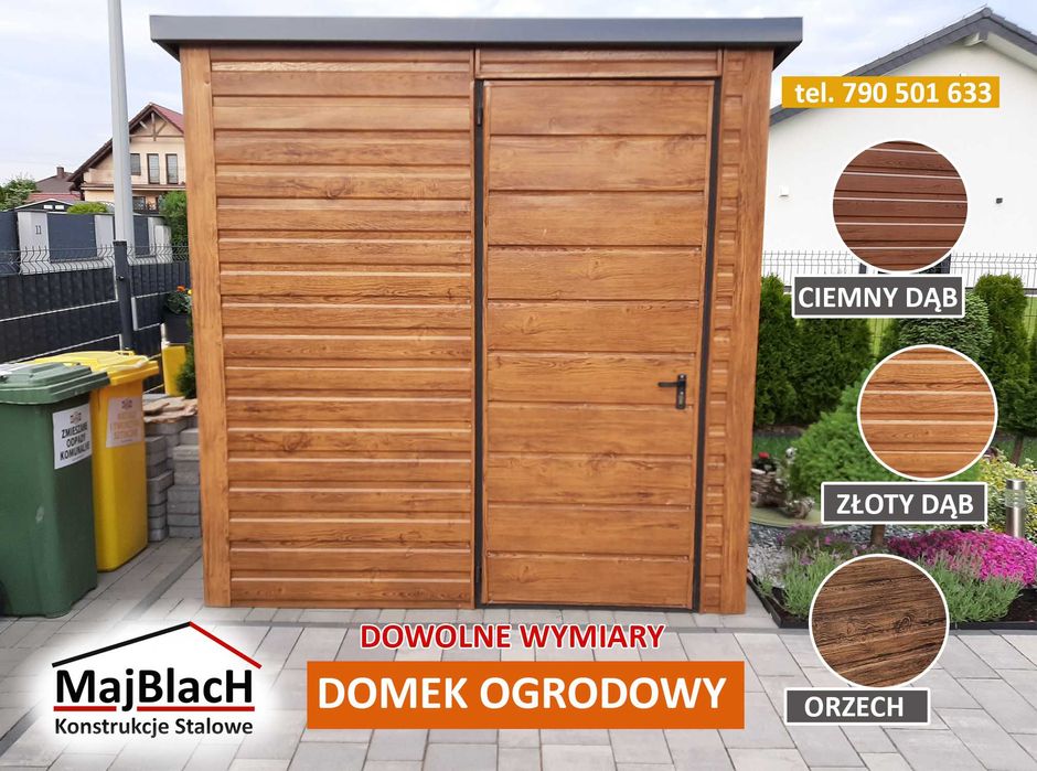 Mały Garaż Blaszany -Schowek na Narzędzia -Wiatka Ogrodowa - Maj-Blach