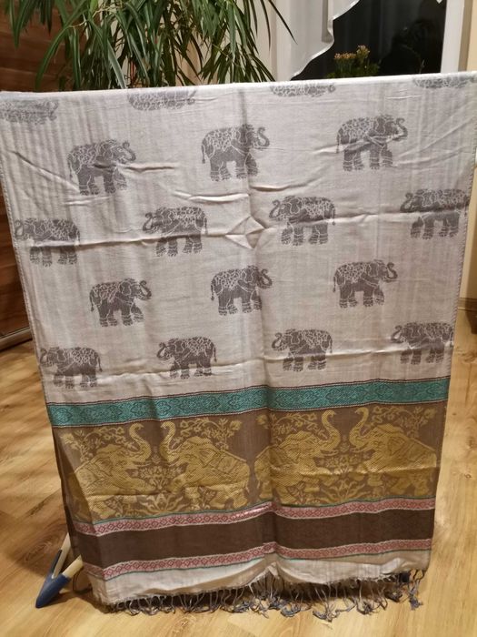 Szeroki szal szaro-srebrny