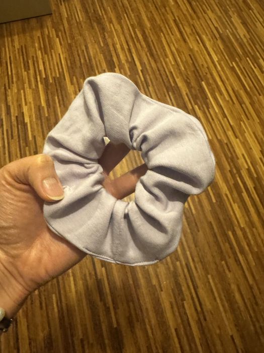 Bardzo duża gumka do włosów bawełna lila wrzos super jakość handmade