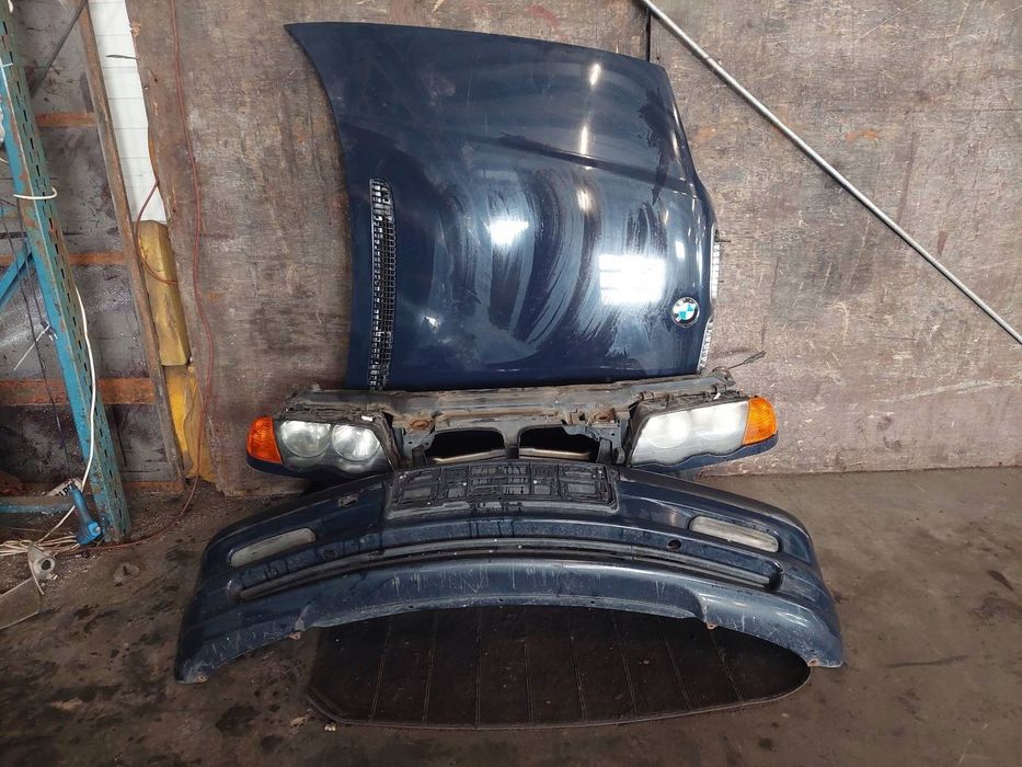 KOMPLETNY PRZÓD MASKA ZDERZAK LAMPY BMW E46 263/5 DUNKELBLAU