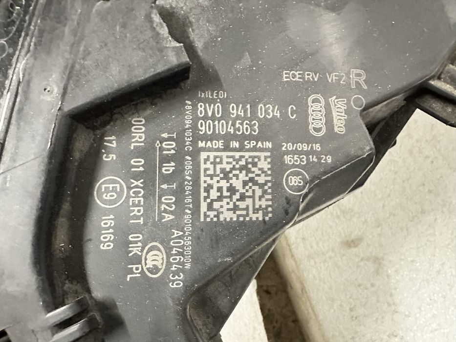 Audi A3 full led передние фары Ауди А3 европа, рестайлинг