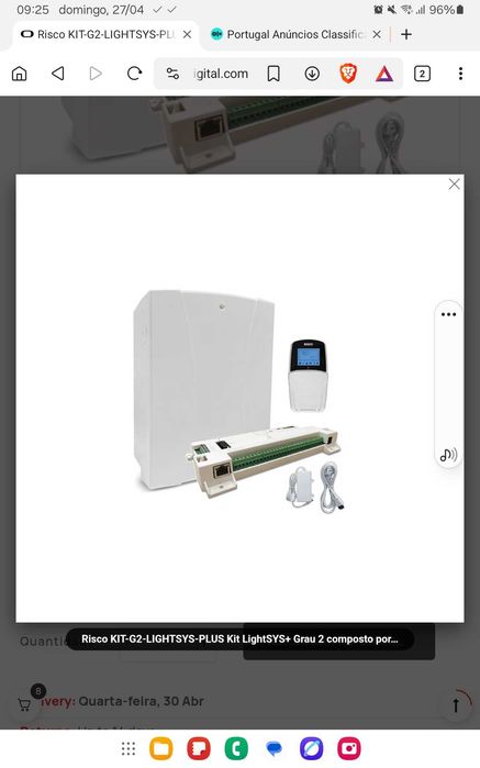 Promoção.             Kit  Central alarme risco lightsys +teclado